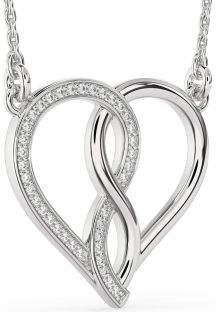 Diamond Platinum Heart Infinity Necklace