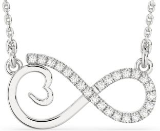 Large Diamond Platinum Infinity Heart Necklace