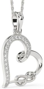 Diamond Platinum Heart Infinity Necklace