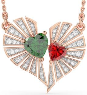 Large Diamond Rose Gold Broken Heart Necklace