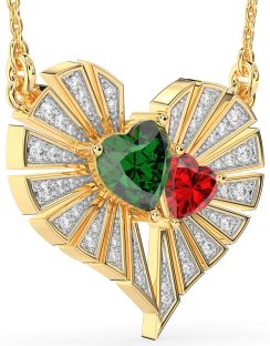 Large Diamond Gold Broken Heart Necklace