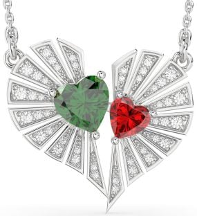 Large Diamond Platinum Broken Heart Necklace