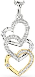 Diamond Platinum & Yellow Gold Heart Necklace