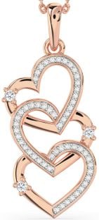 Diamond Rose Gold Heart Necklace