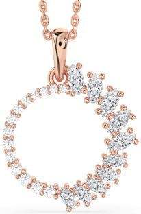 Diamond Rose Gold Circle Necklace