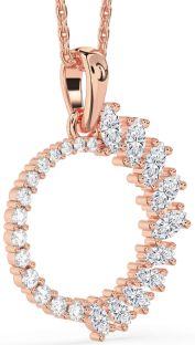 Diamond Rose Gold Circle Necklace