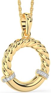 Diamond Gold Circle Knot Necklace