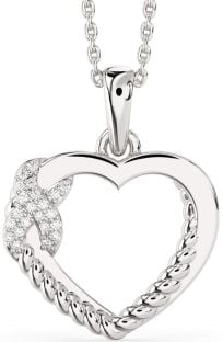 Diamond Platinum Heart Infinity Necklace