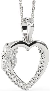 Diamond Platinum Heart Infinity Necklace