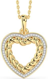 Diamond Gold Heart Knot Necklace