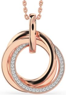 Diamond Rose Gold Circle Necklace