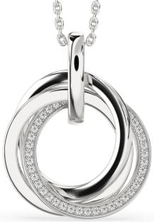 Diamond Platinum Circle Necklace