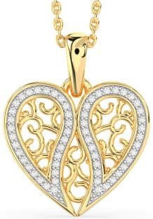 Diamond Gold Broken Heart Necklace