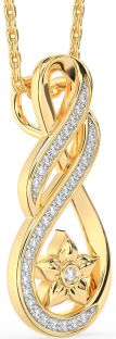 Diamond Gold Infinity Flower Necklace