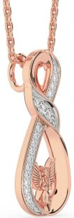 Diamond Rose Gold Infinity Angel Necklace