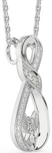 Diamond Platinum Infinity Angel Necklace