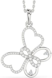 Large Diamond Platinum Butterfly Infinity Necklace