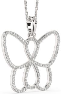 Large Diamond Platinum Butterfly Infinity Necklace