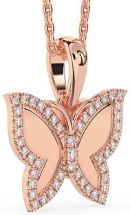 Diamond Rose Gold Butterfly Necklace