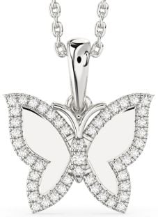 Diamond Platinum Butterfly Necklace