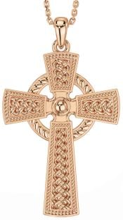 Rose Gold Silver Celtic Cross Necklace