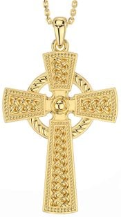 Gold Silver Celtic Cross Necklace