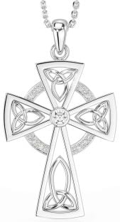 Diamond White Gold Celtic Cross Necklace