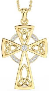 Diamond Gold Celtic Cross Necklace