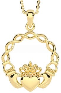 Gold Celtic Claddagh Necklace