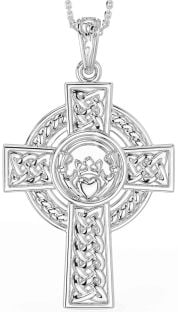 Plata céltico Cruz Claddagh Collar