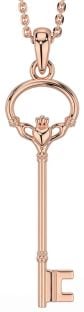 Rose Gold Silver Claddagh Necklace