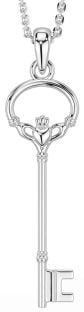 White Gold Claddagh Necklace