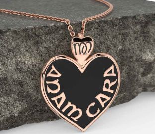 Rose Gold Black Rhodium Irish "My Soul Mate" Heart Necklace