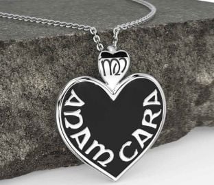 Silver Black Rhodium Irish "My Soul Mate" Heart Necklace