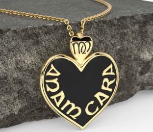 Gold Black Rhodium Irish "My Soul Mate" Heart Necklace