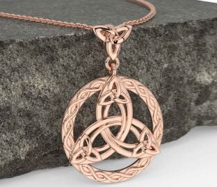 Rose Gold Silver Celtic Trinity Knot Necklace