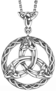 White Gold Black Rhodium Celtic Trinity Knot Necklace