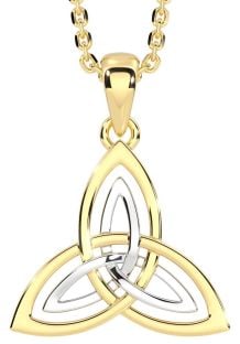 Gold Silver Celtic Trinity Knot Necklace