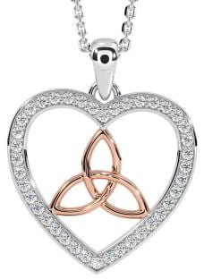 Ladies Sapphire Silver Celtic Trinity knot Ring 