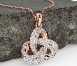 Diamond Rose Gold Celtic Necklace