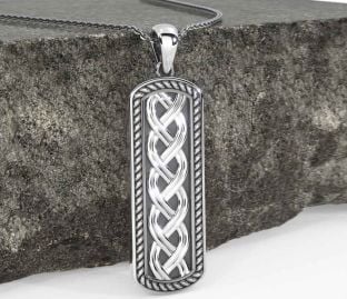 Silver Black Rhodium Celtic Necklace