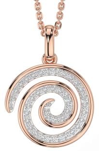 Diamant Rose Gold keltisch Spiral Halskette