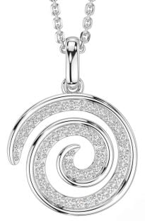 Celtic Diamond Silver Colier cu spirală