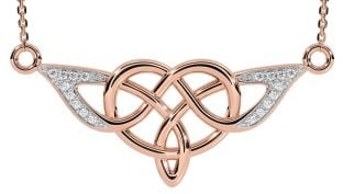 Ladies Sapphire Silver Celtic Trinity knot Ring 