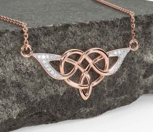 Diamond Rose Gold Celtic Necklace