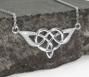 Diamond White Gold Celtic Necklace