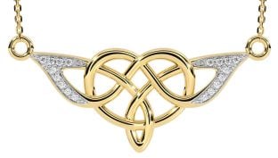 Ladies Sapphire Silver Celtic Trinity knot Ring 