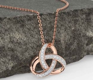 Diamond Rose Gold Celtic Necklace