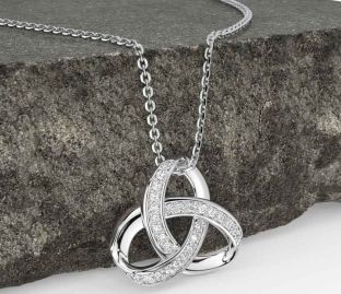 Diamond White Gold Celtic Necklace