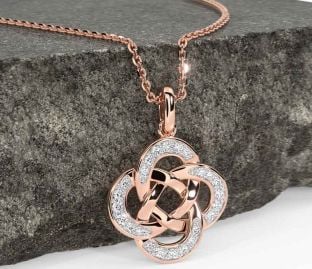 Diamond Rose Gold Celtic Necklace